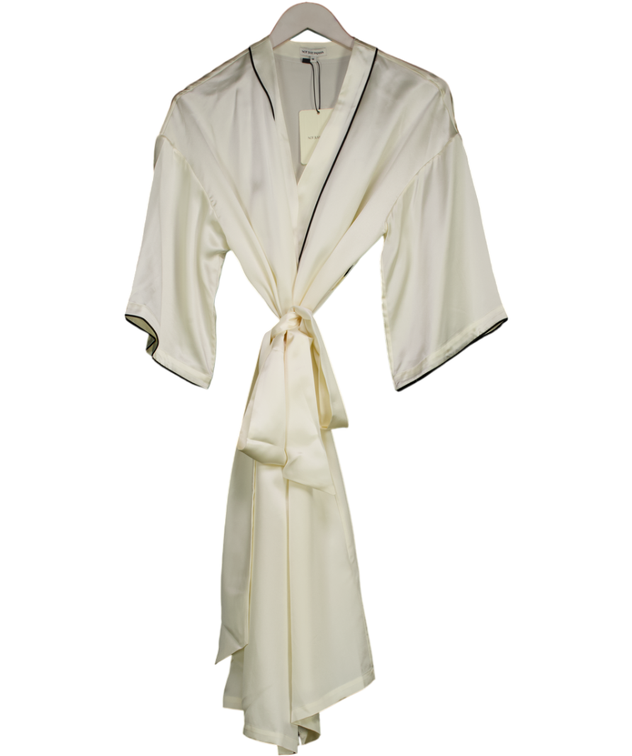 Not Just Pajama Cream Timeless Collection Silk Robe UK M