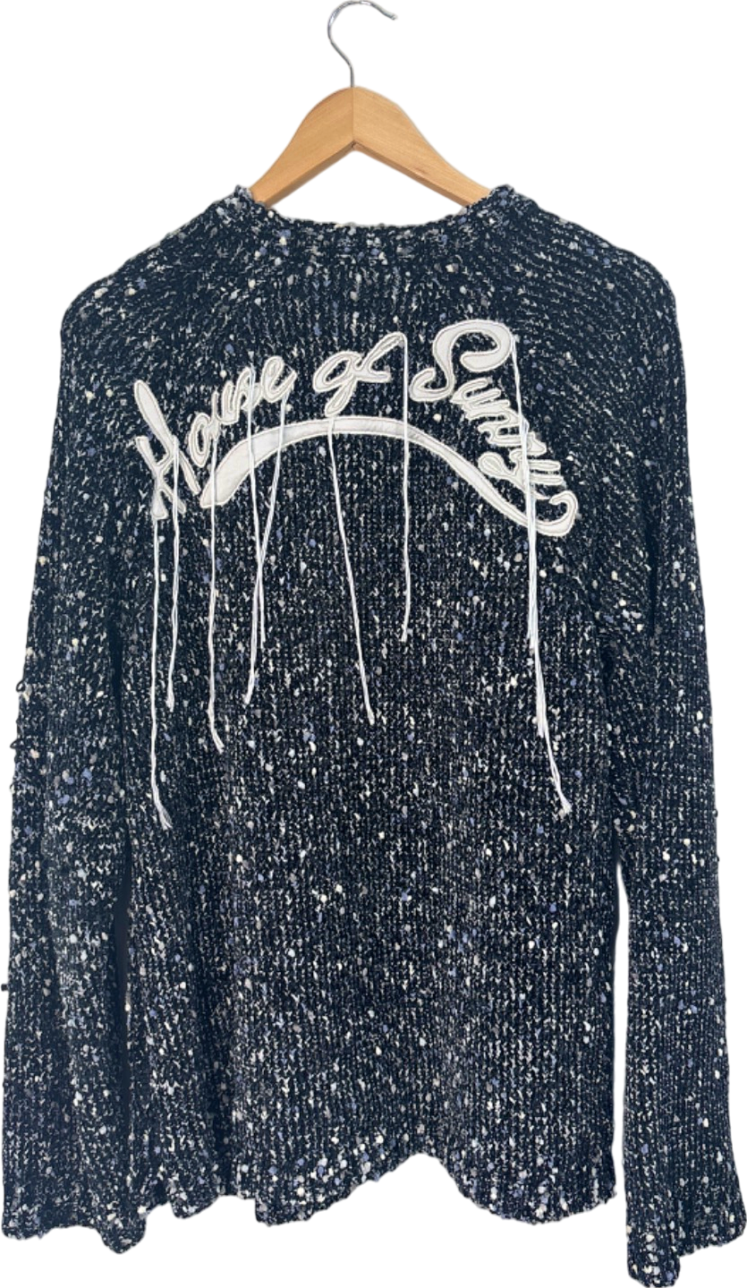 House of Sunny Black Sequin Jumper L