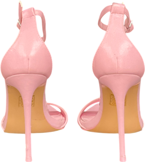 Public Desire Kelisa Pink Pu Pointed Toe Barely There Stiletto High Heels UK 6 EU 39 👠
