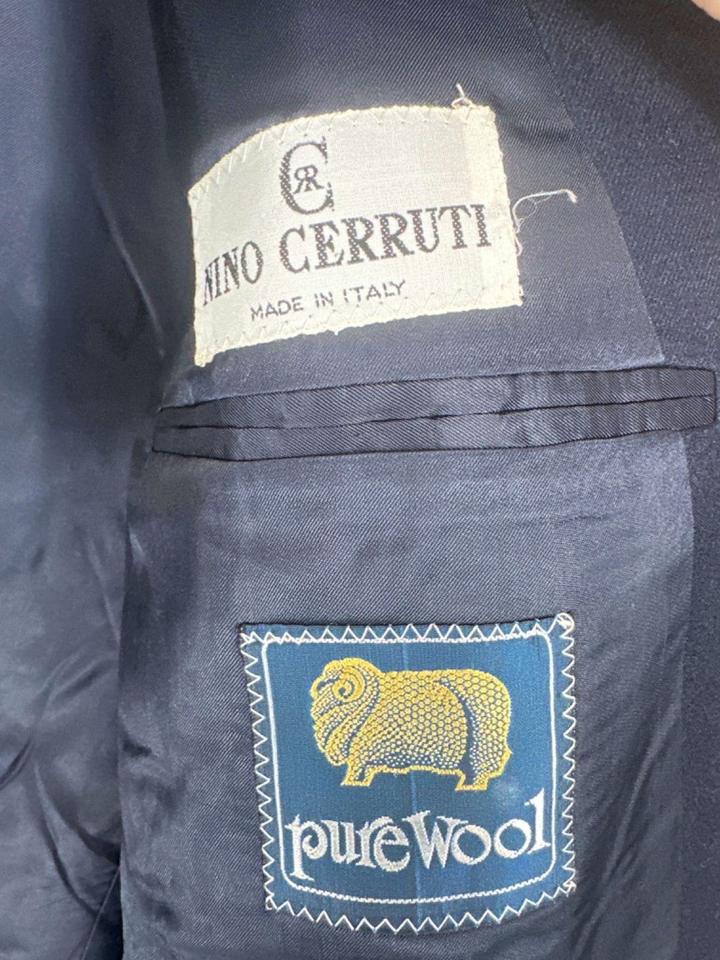 Nino Cerruti Navy Wool Double-Breasted Blazer