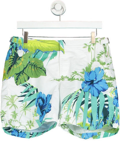 Orlebar Brown Green/Blue/White Airedale Mid-Length Swim Shorts UK W32