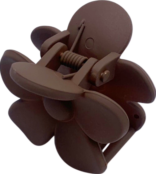 Brown Flower Hair Clip One Size