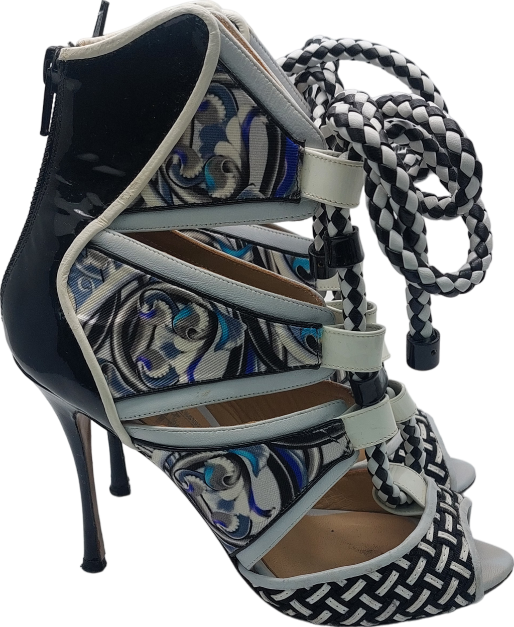 Vero Cuoio Black Monotone Heeled Sandals UK 2 EU 35 👠