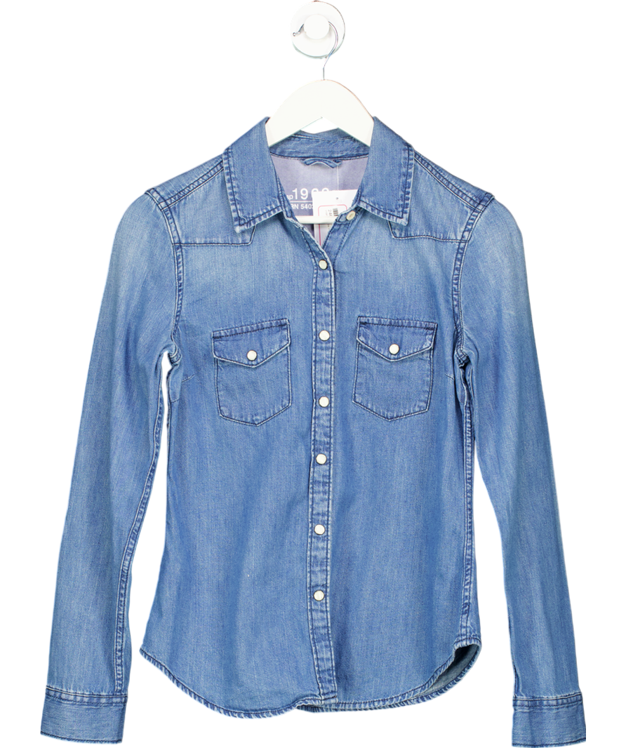 GAP Blue Cotton Denim Shirt UK XS