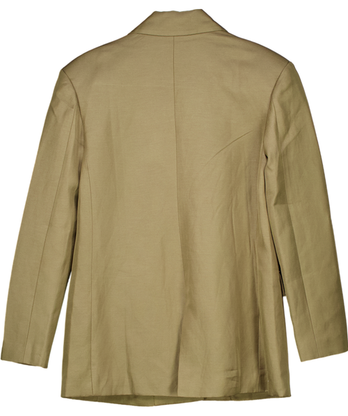 Acler Storm Green Penrith Linen Blend Oversize Blazer Jacket UK 6