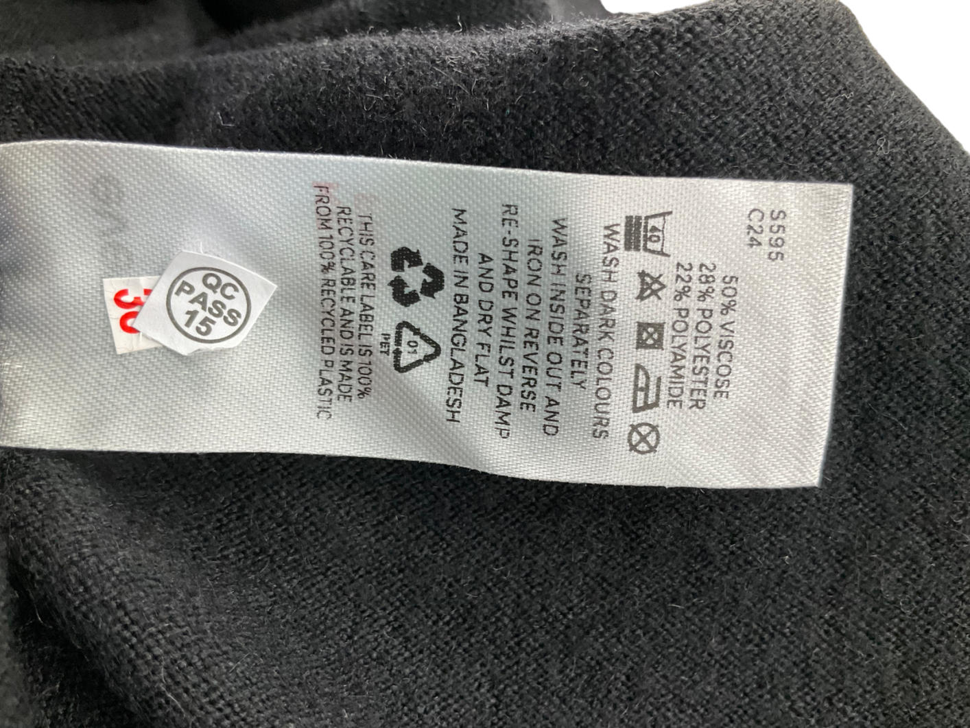 Everyday Black V Neck Jumper UK 14