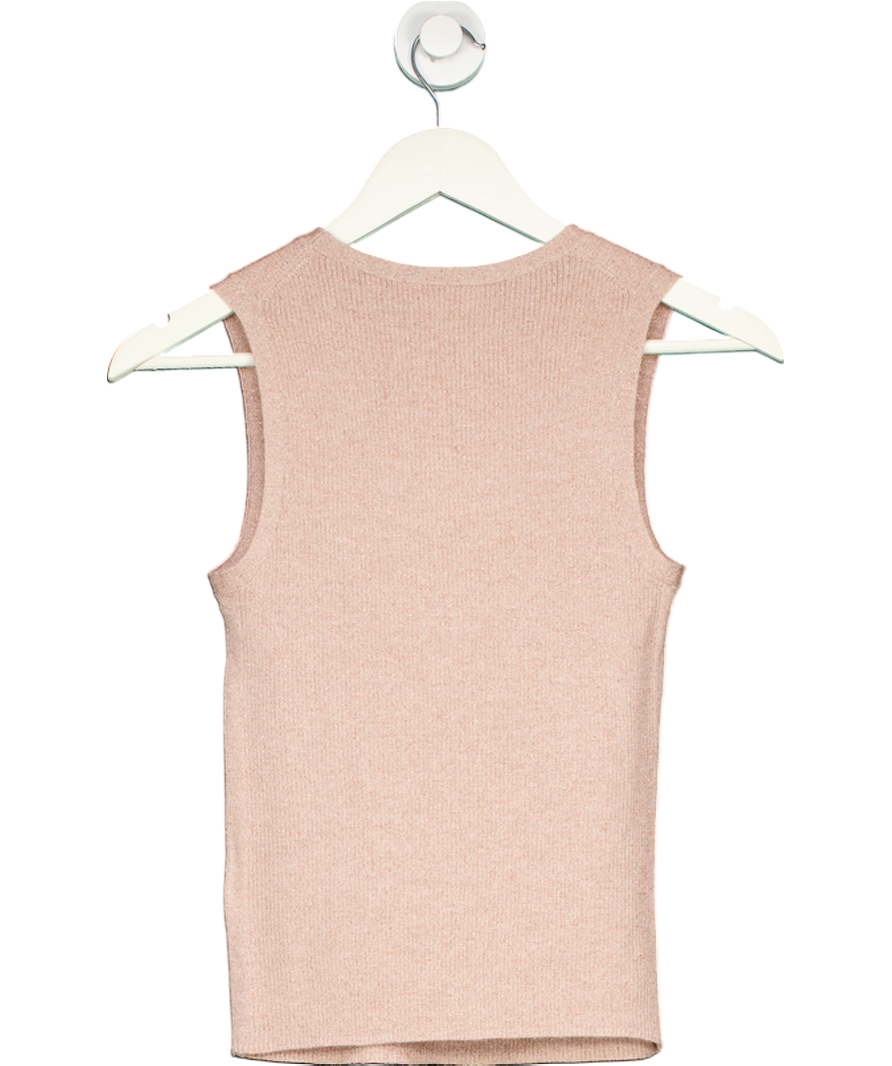 EVERLANE Pink Lurex Merino Wool Blend Tank Top UK XS