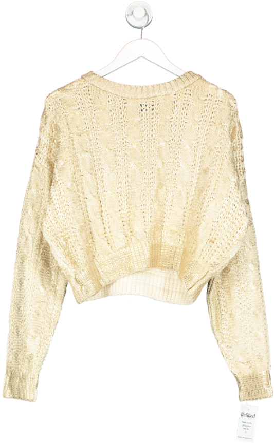 Y London Metallic Cable Knit Sweater One Size