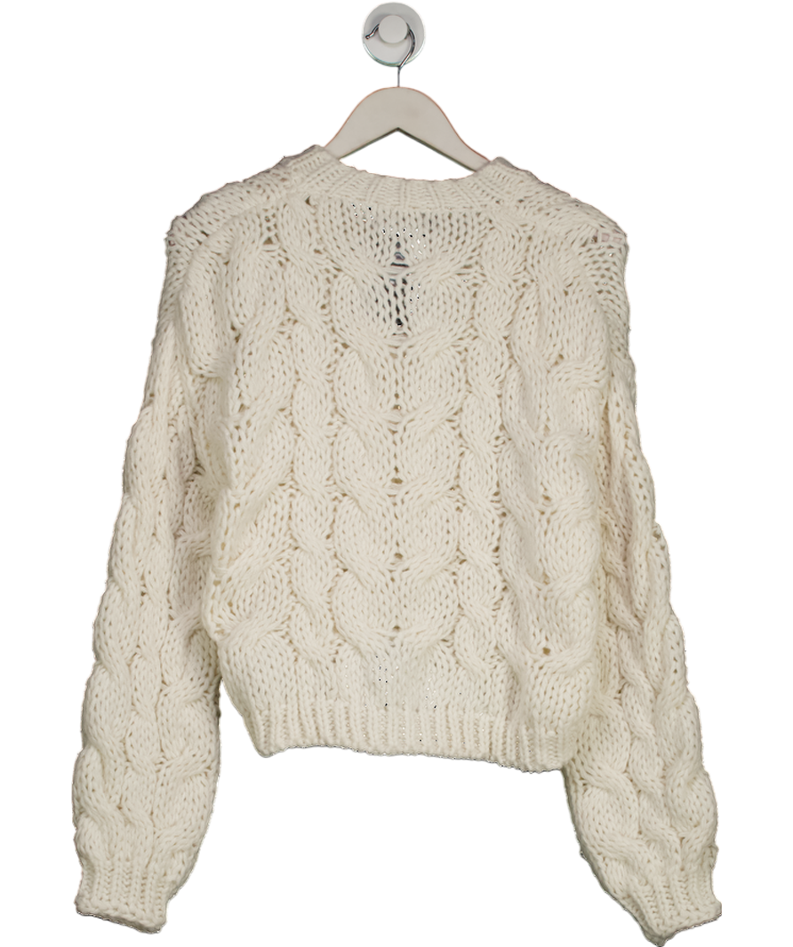 White Fox Cream Cutie Pie Knit Cardigan UK S/M
