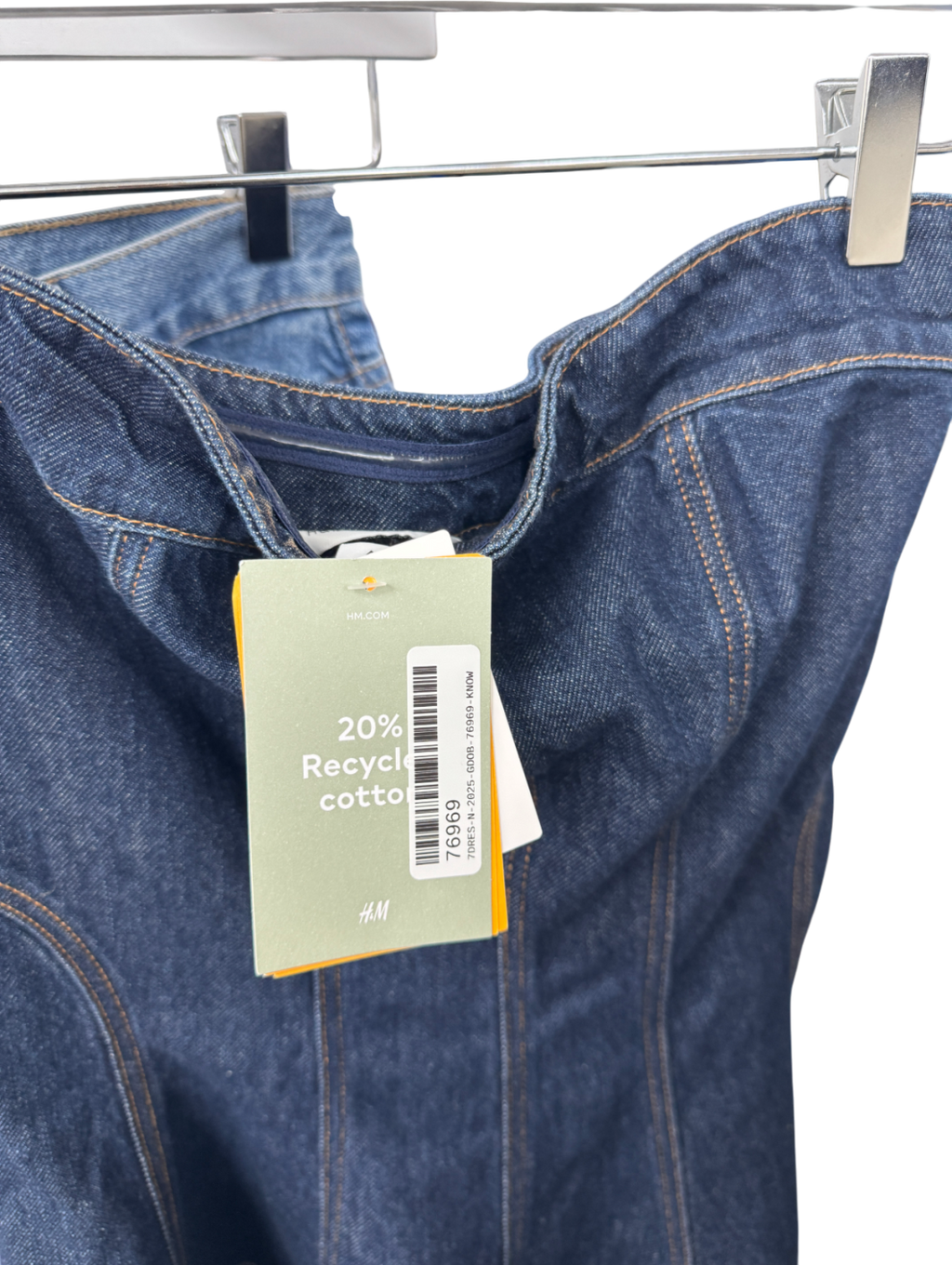 H&M Blue Edition Denim Bandeau Dress UK 8