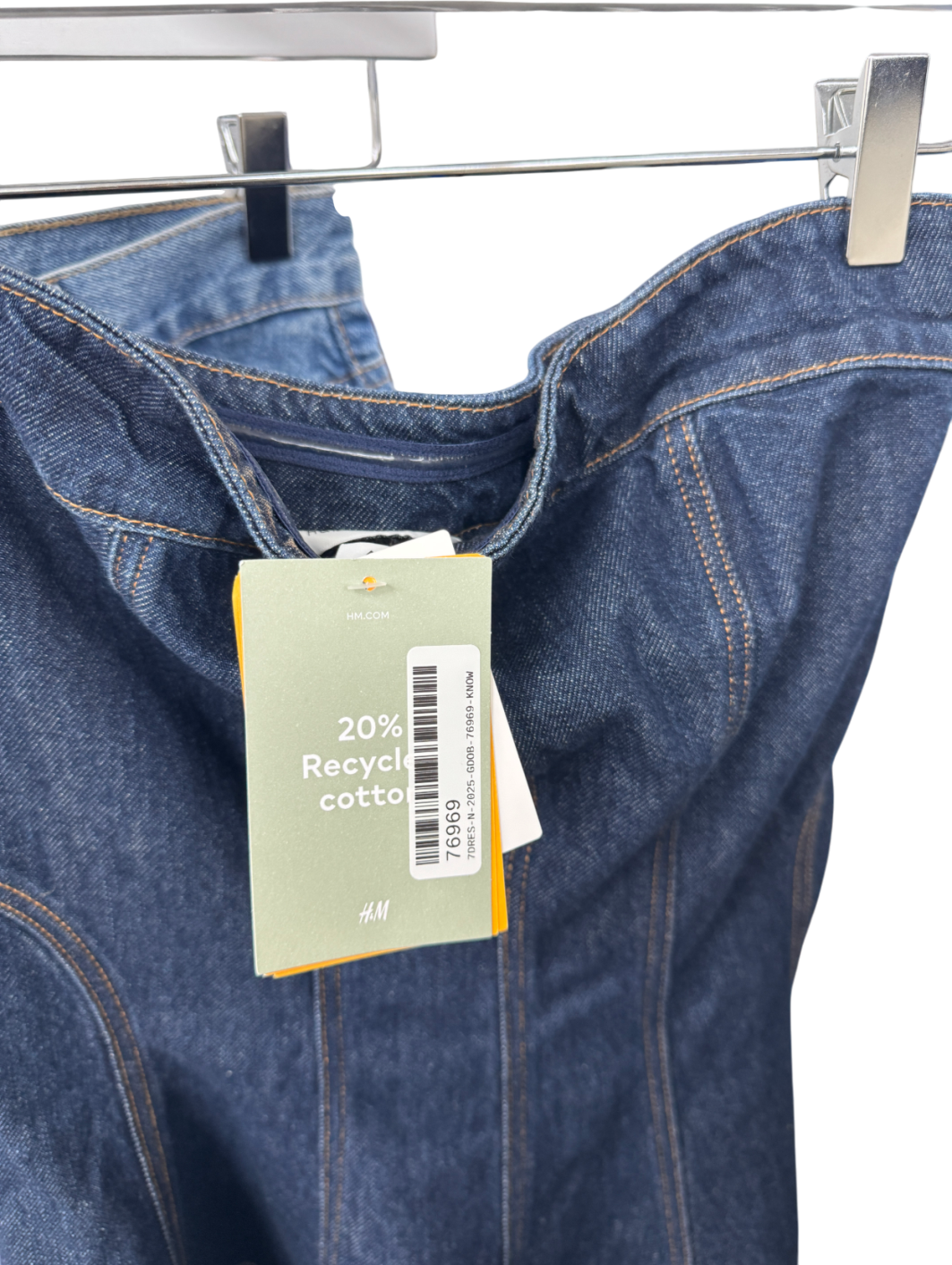 H&M Blue Edition Denim Bandeau Dress UK 8