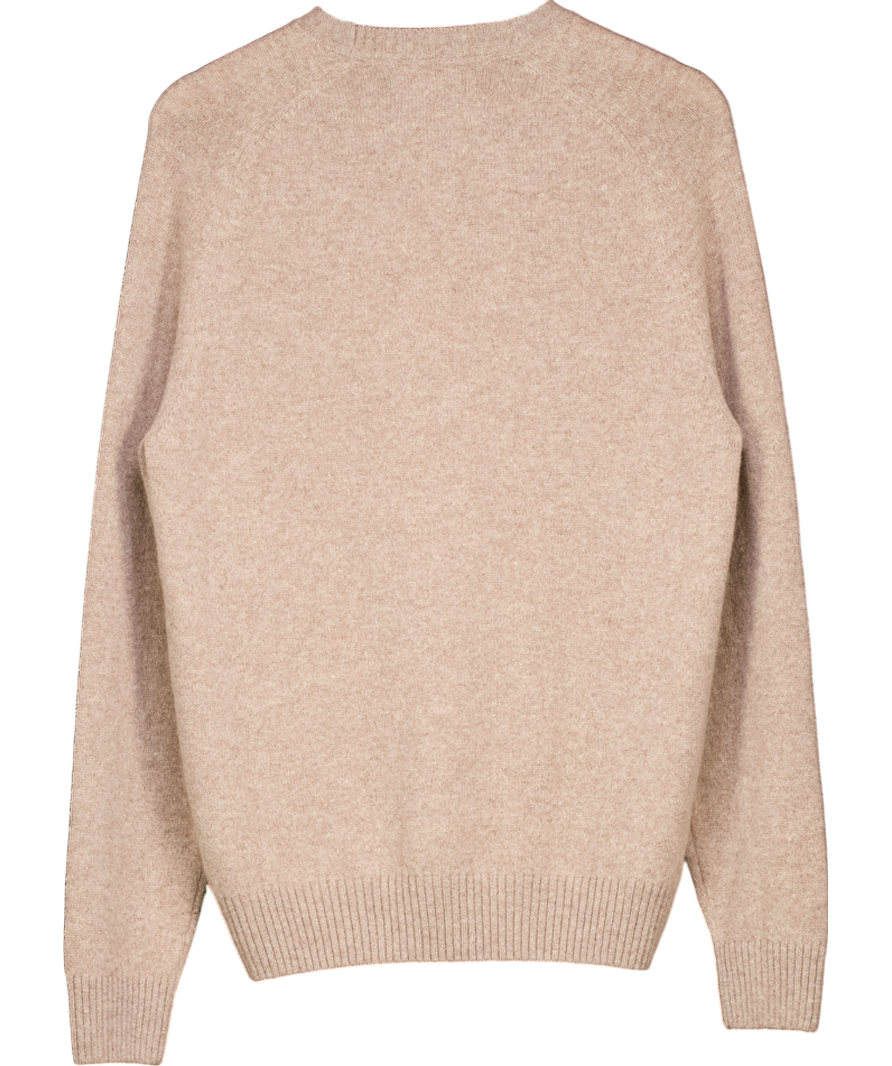 joules Brown Wool Crew Neck Jumper UK M