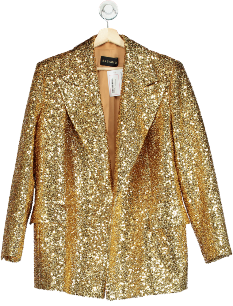 Rasario Gold Sequin Blazer UK 8