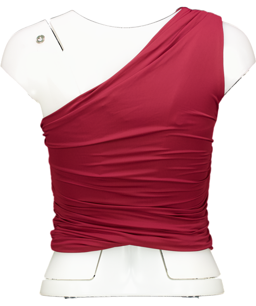 White Fox Red Lack Of Love One Shoulder Top Wine UK S