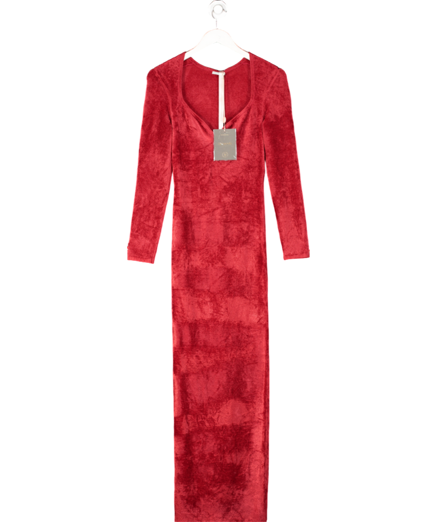 House of CB Red Aria Scarlet Chenille Sweetheart Dress UK S