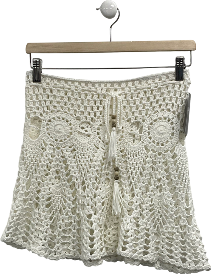 Cream Crochet Skirt UK S
