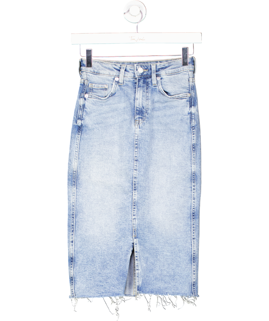 H&M Blue Denim Pencil Skirt UK 6