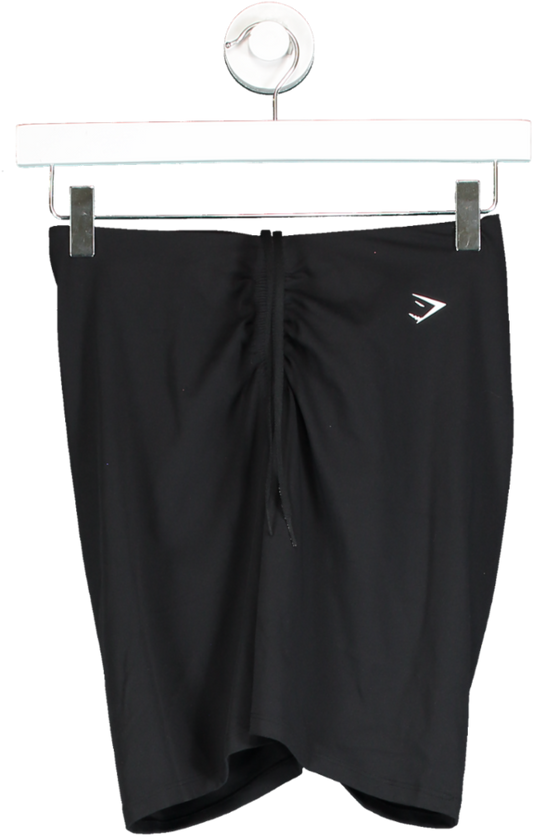 gymshark Black Ruched Mini Skirt UK XS