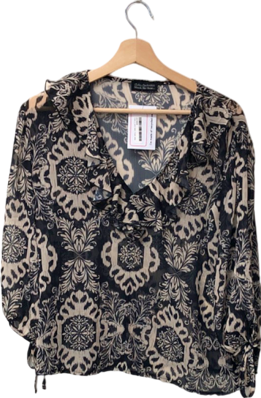 Friends Like These Millie Mackintosh Black/Beige Floral Blouse UK 10