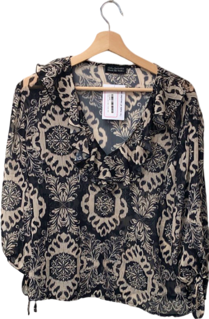 Friends Like These Millie Mackintosh Black/Beige Floral Blouse UK 10