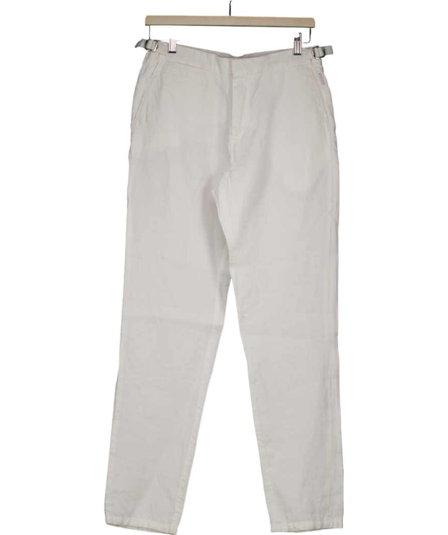 Orlebar Brown White Straight Leg Linen Trousers W29