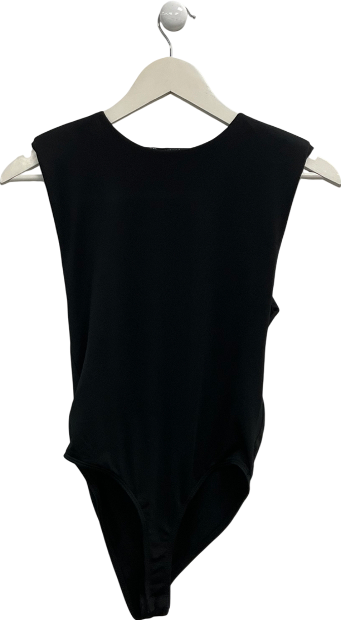 ZARA Black Bodysuit With Shoulder Pads UK S