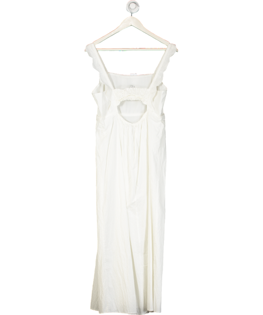 Topshop White Scalloped Cut Out Back Midi Dress UK 12