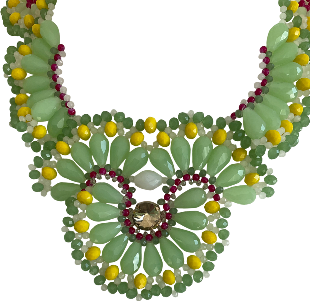 Teria Yabar Green Beaded Necklace One Size