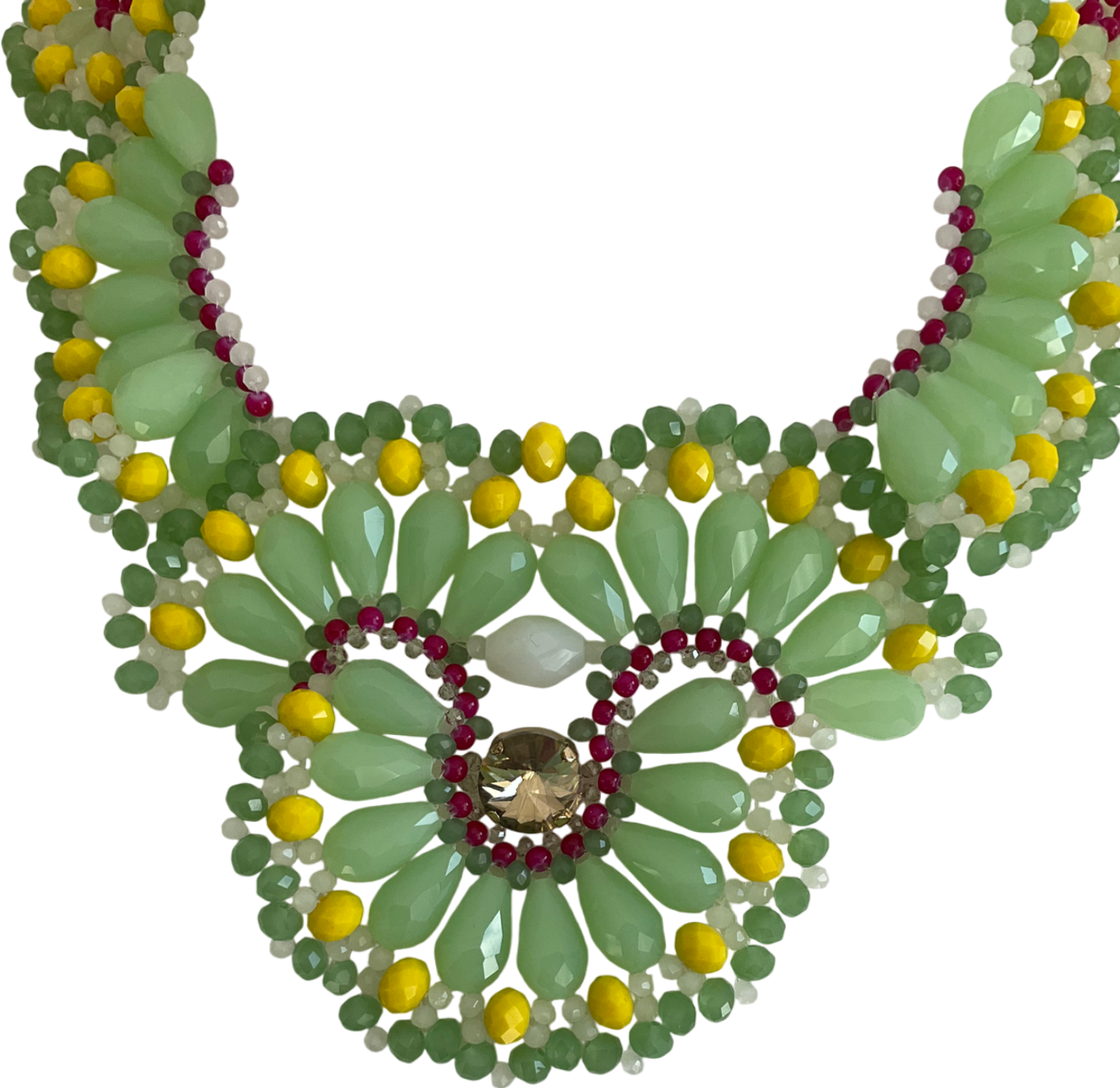 Teria Yabar Green Beaded Necklace One Size