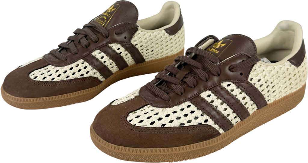 ADIDAS Brown Samba Of Woven Leather Trainers UK 10 EU 44