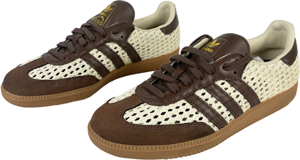 ADIDAS Brown Samba Of Woven Leather Trainers UK 10 EU 44