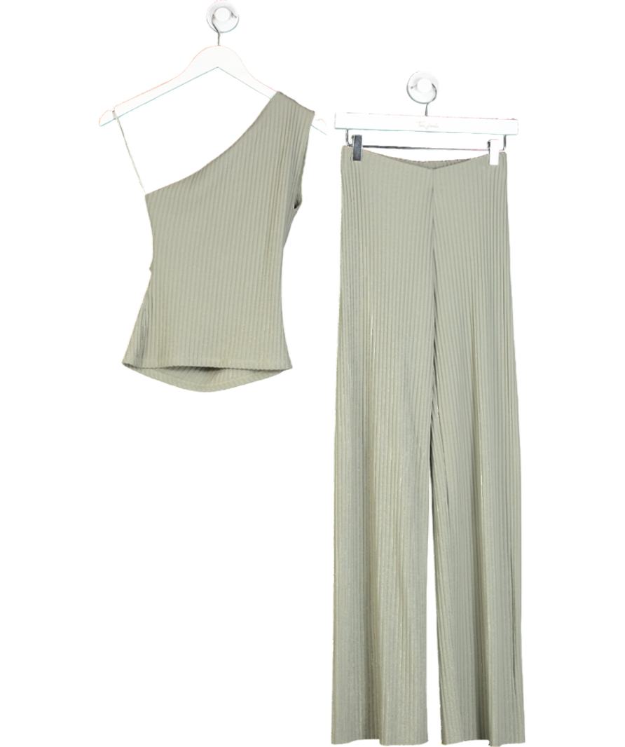 ZARA Green Ribbed Asymmetric Set UK S