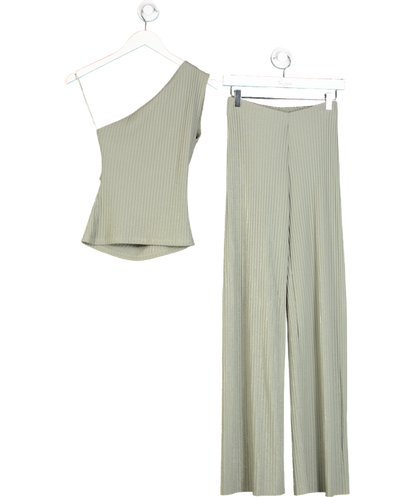 ZARA Green Ribbed Asymmetric Set UK S