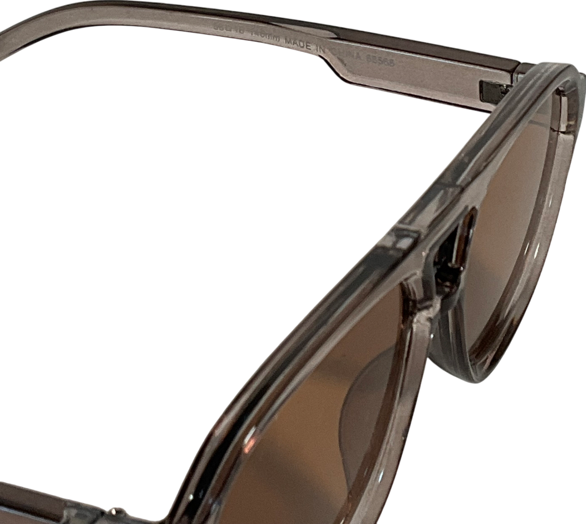 a.j.morgan Round Aviator Sunglasses In Smokey Brown One Size