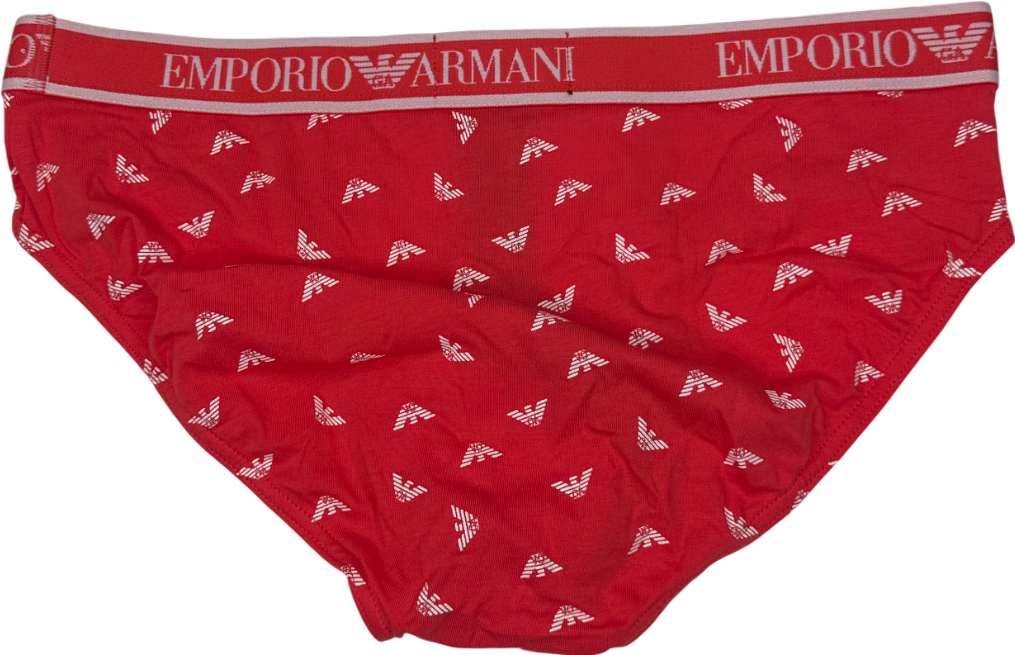 Emporio Armani Red Logo Briefs UK M