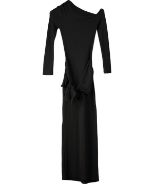 ASOS Black Asymmetric Long Sleeve Maxi Dress UK XS