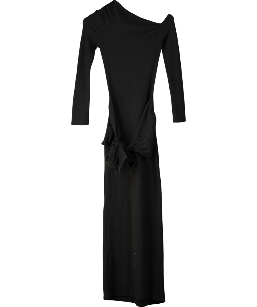 ASOS Black Asymmetric Long Sleeve Maxi Dress UK XS