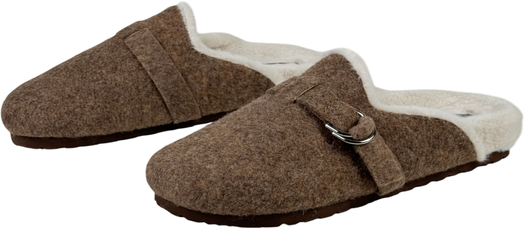 MINT VELVET Felt Clog Slipper - Brown UK 7 EU 40 👠