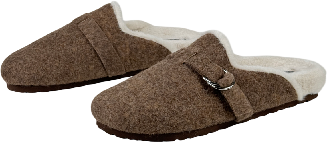 MINT VELVET Felt Clog Slipper - Brown UK 7 EU 40 👠