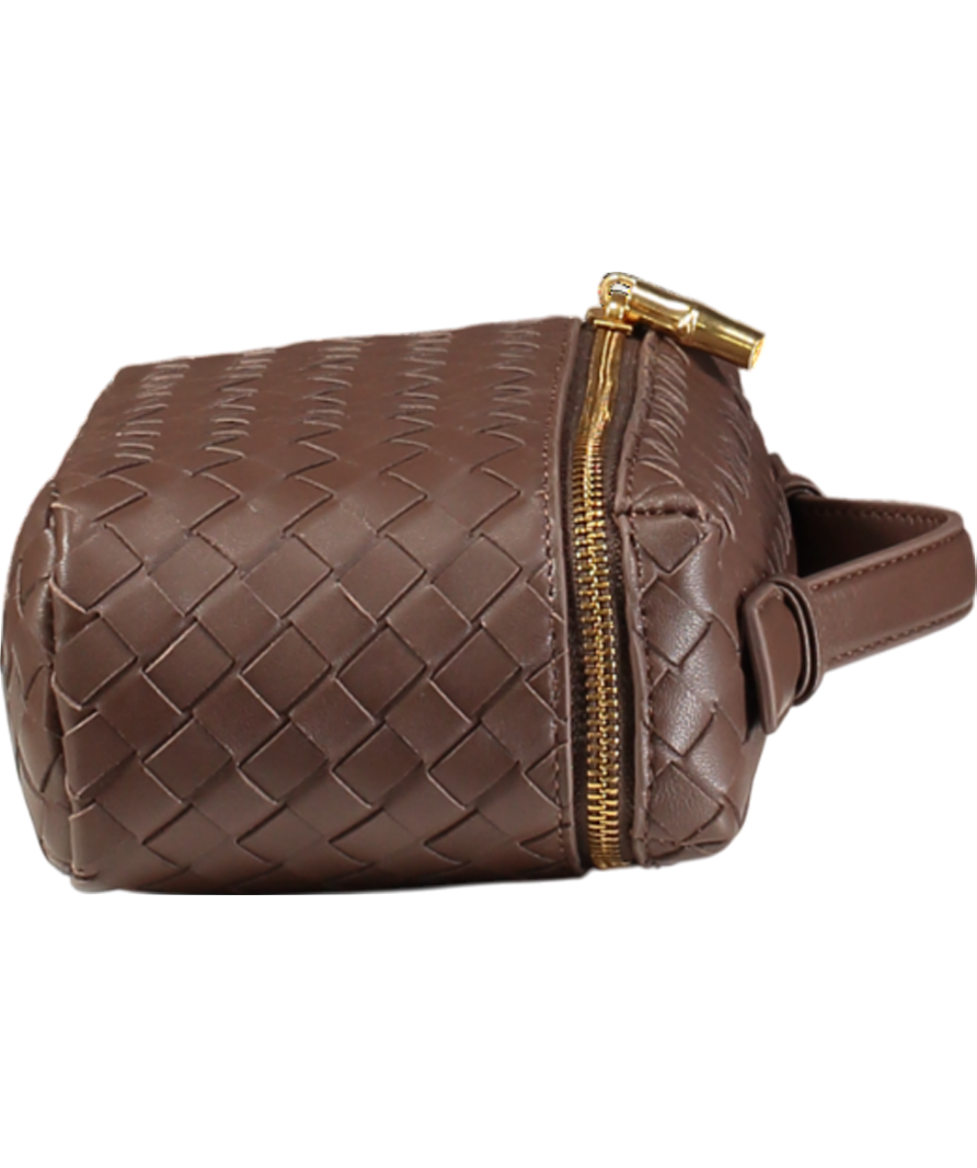 J.Mclaughin Brown Allyson Woven Leather Crossbody