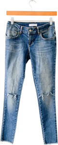 ANINE BING Blue Ripped Knee Skinny Jeans W26