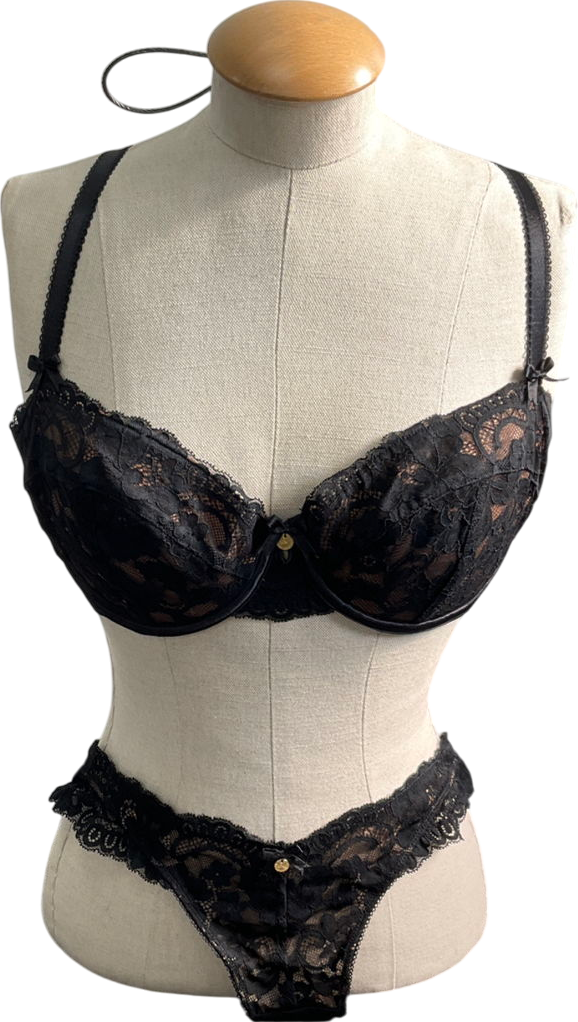 boux avenue Black Lana Underwear Set UK 10