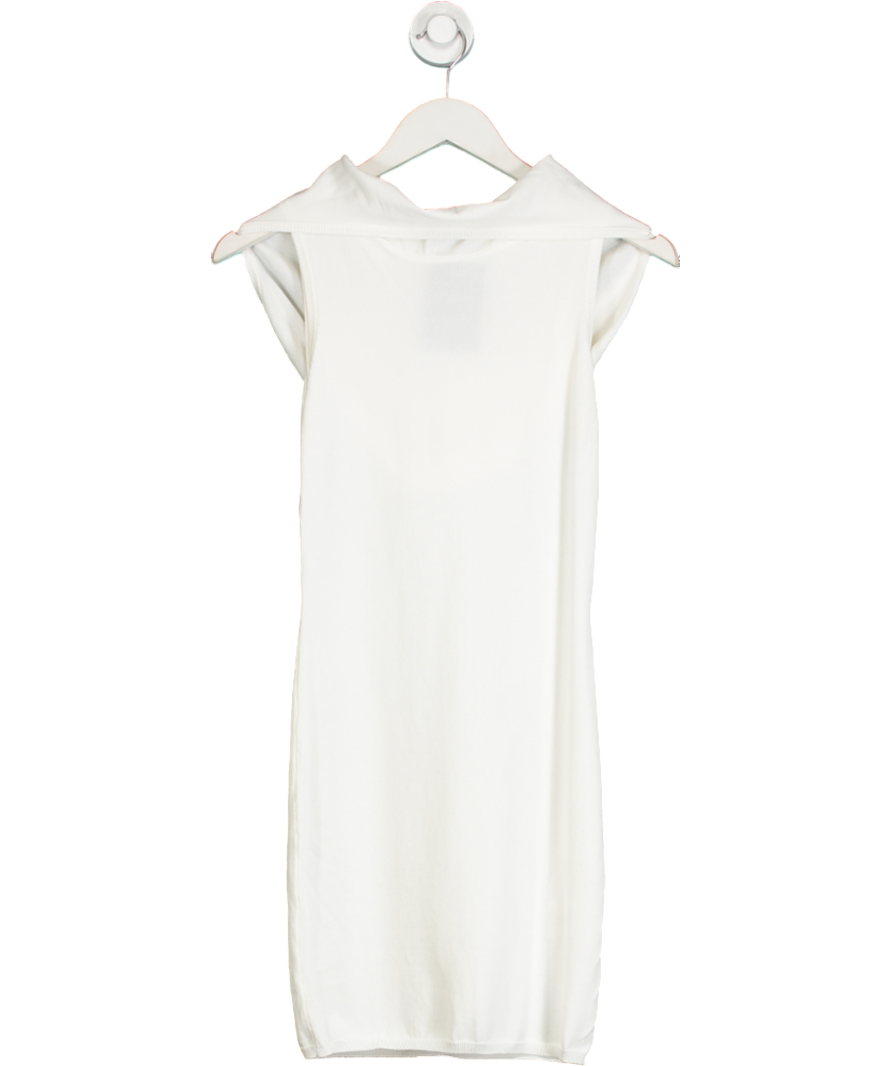 white  fox White Hooded Knitted Tank Top UK M