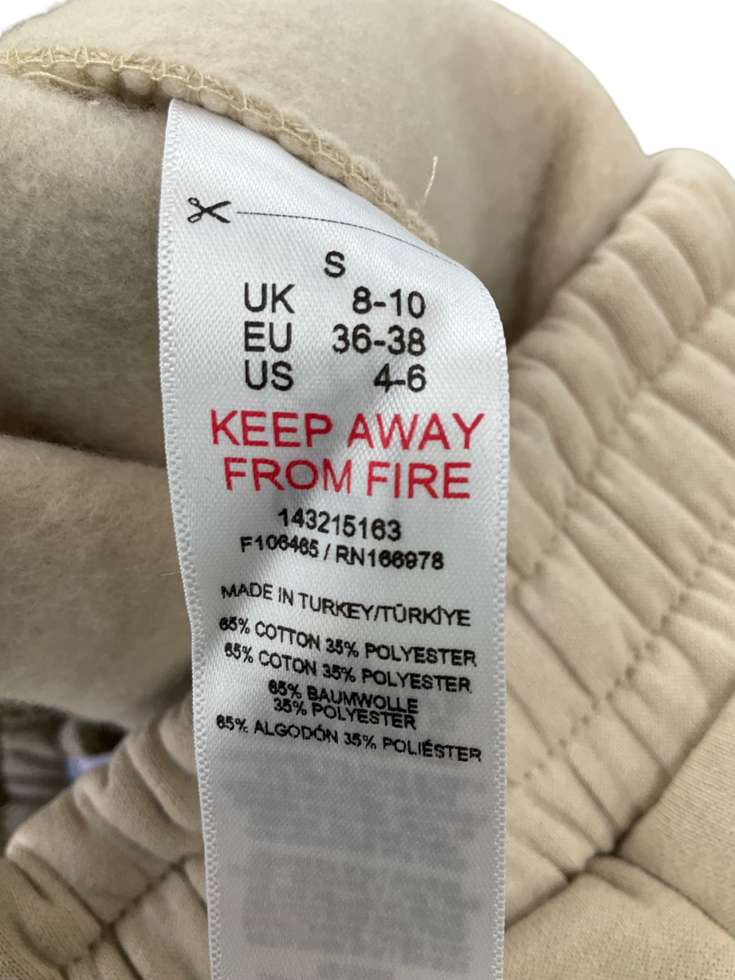 Miss Selfridge Beige Barrel Leg Joggers UK S