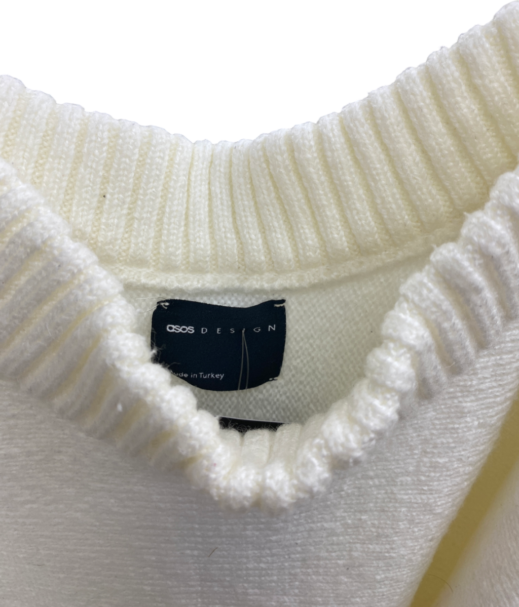 ASOS Cream Off Shoulder Jumper UK M