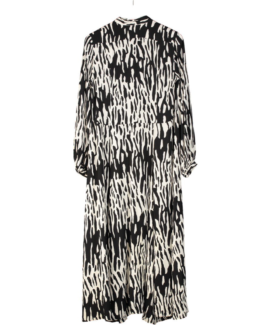 Arket Black A Line Print Dress UK 6