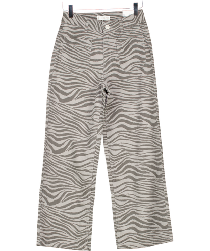 MANGO Grey Zebra Print Trousers UK XS