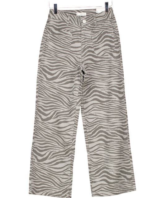 MANGO Grey Zebra Print Trousers UK XS