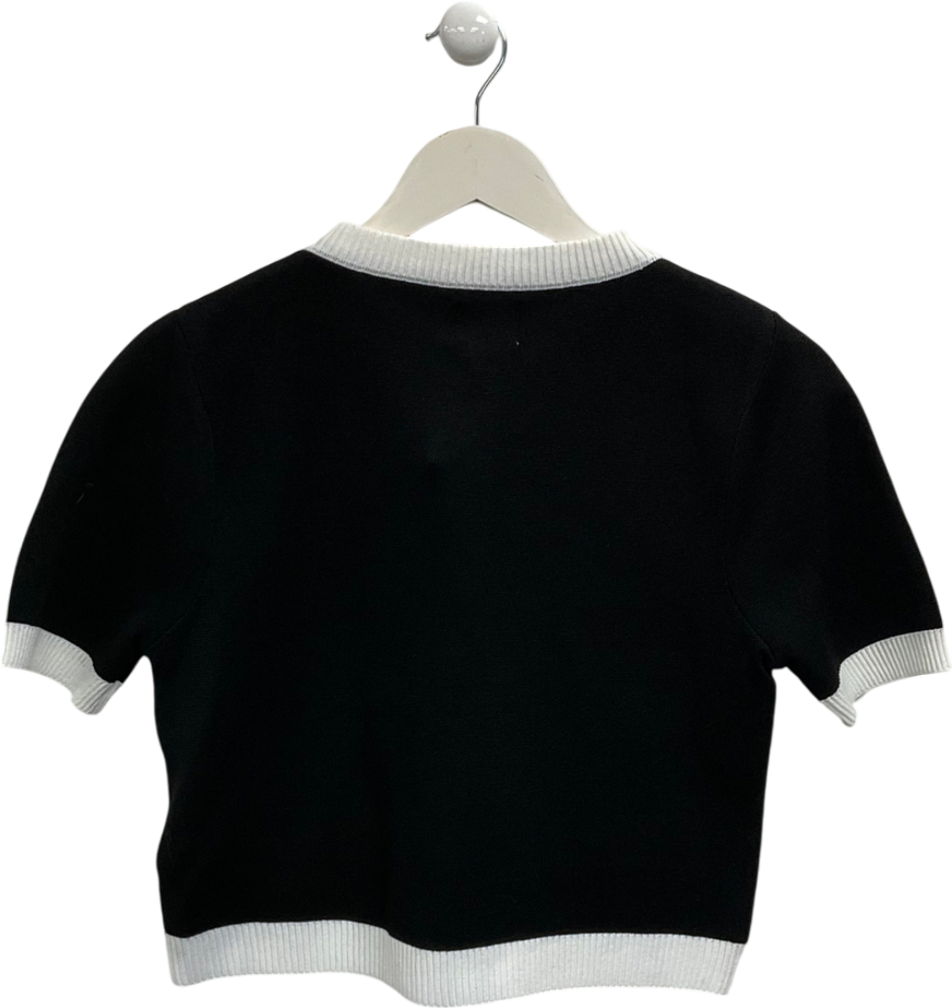 H&M Black Short Sleeve Button Detail Contrast Cardigan UK S