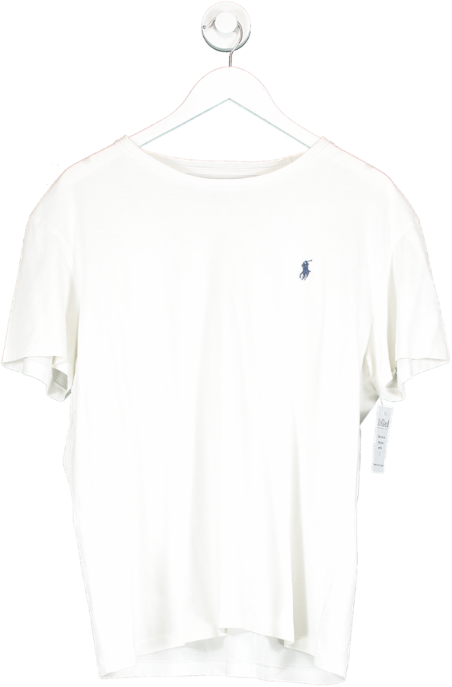 Polo Ralph Lauren White Cotton Regular Fit Logo T Shirt UK M